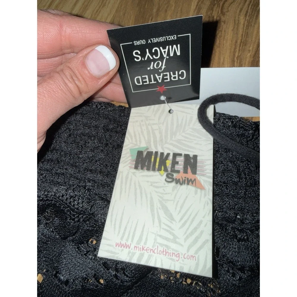 Miken NEW Women's Small Lace Swim Shorts Cover Up Small Grey‎ Swimwear Beach